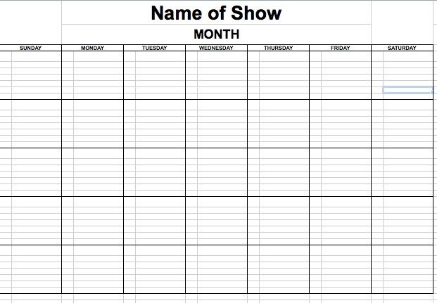 weekly schedule template. Do-It-Yourself Calendar